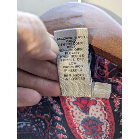 Catherines Multicolored Magenta Paisley Button Up Blouse Shirt Top Size 3XL - Picture 5 of 8